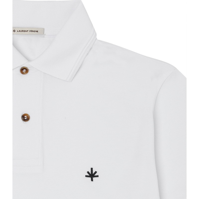 Heren Polo Cotton White Laurent Vergne Wit