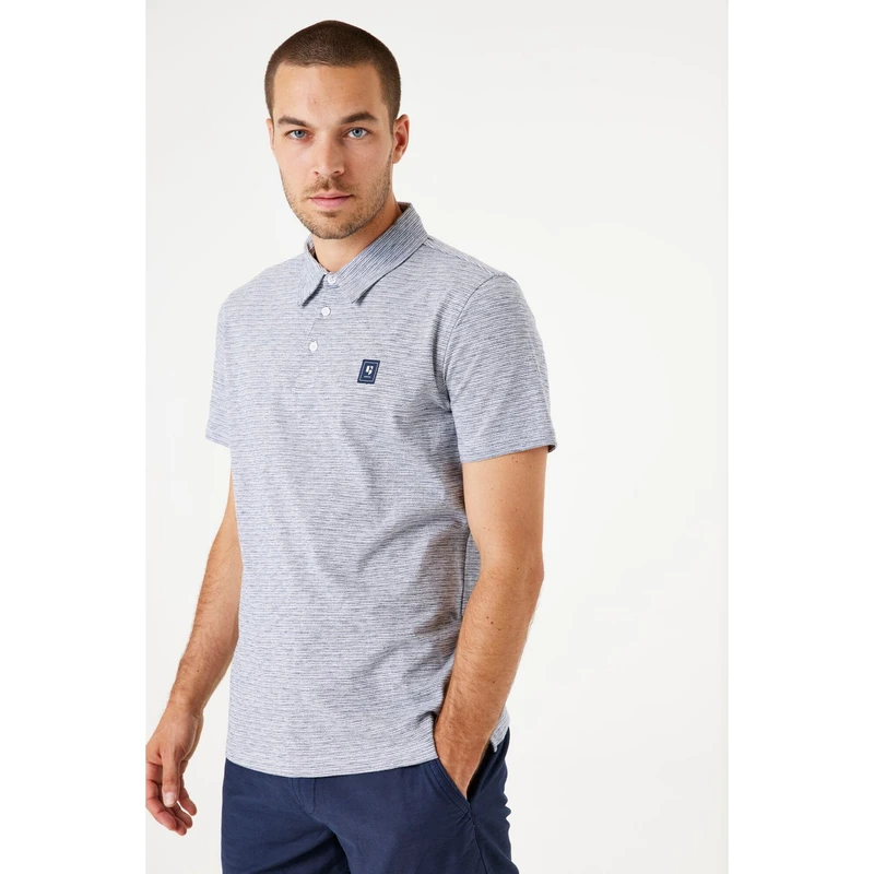 Heren Polo E51222 Garcia BLAUW DESSIN