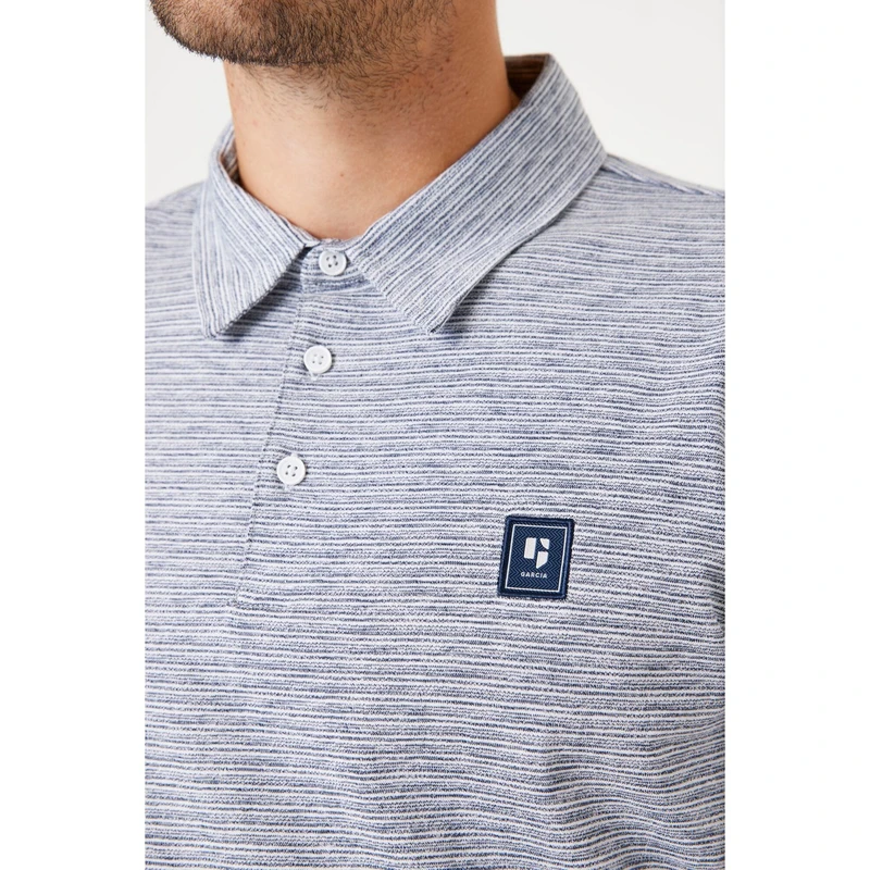 Heren Polo E51222 Garcia BLAUW DESSIN