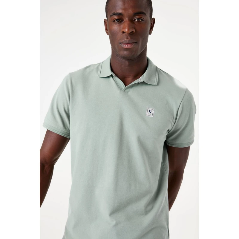 Heren Polo F51021 Garcia LIGHT BLUE DENIM