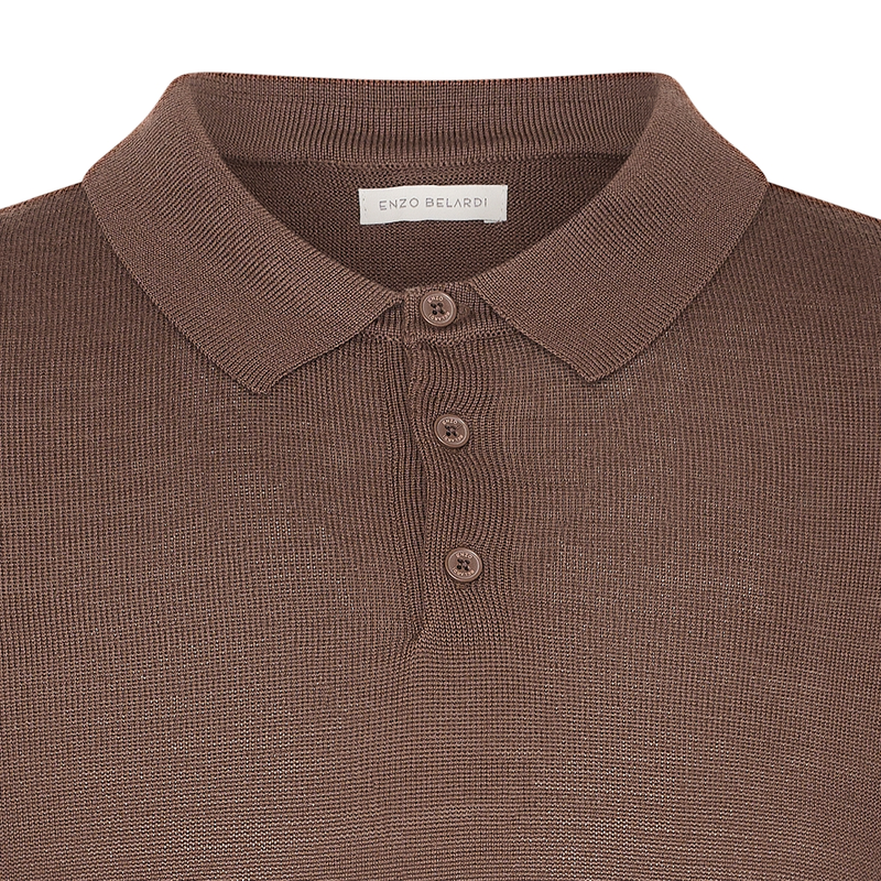 Heren Polo FFEB2411-PO Enzo Belardi MIDDEN BRUIN