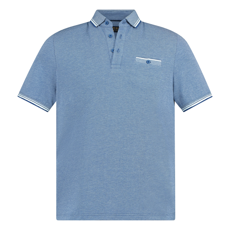 Heren polo km FFKW0176 Brighton Blue BLAUW DESSIN