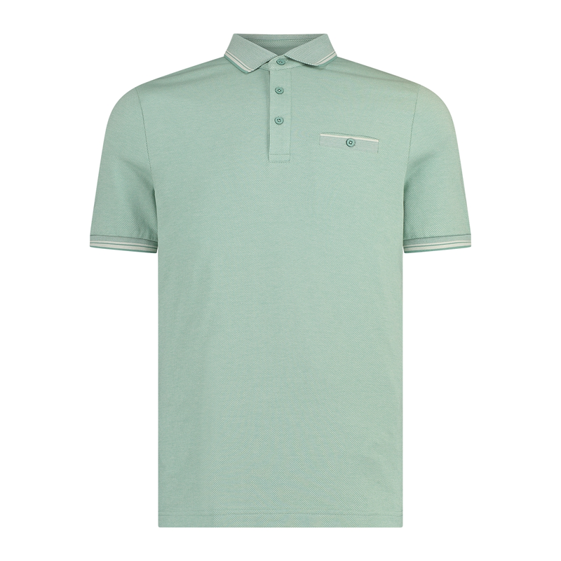Heren polo km FFKW0176 Brighton Blue GROEN DESSIN