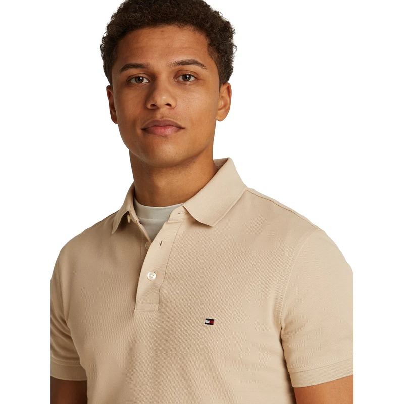 Heren Polo MW0MW17771RBT Tommy Hilfiger TAUPE