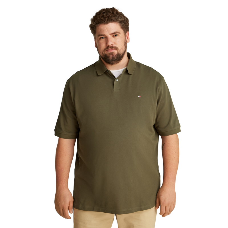 Heren Polo mw0mw36066 Tommy Hilfiger Big & Tall KHAKIGROEN