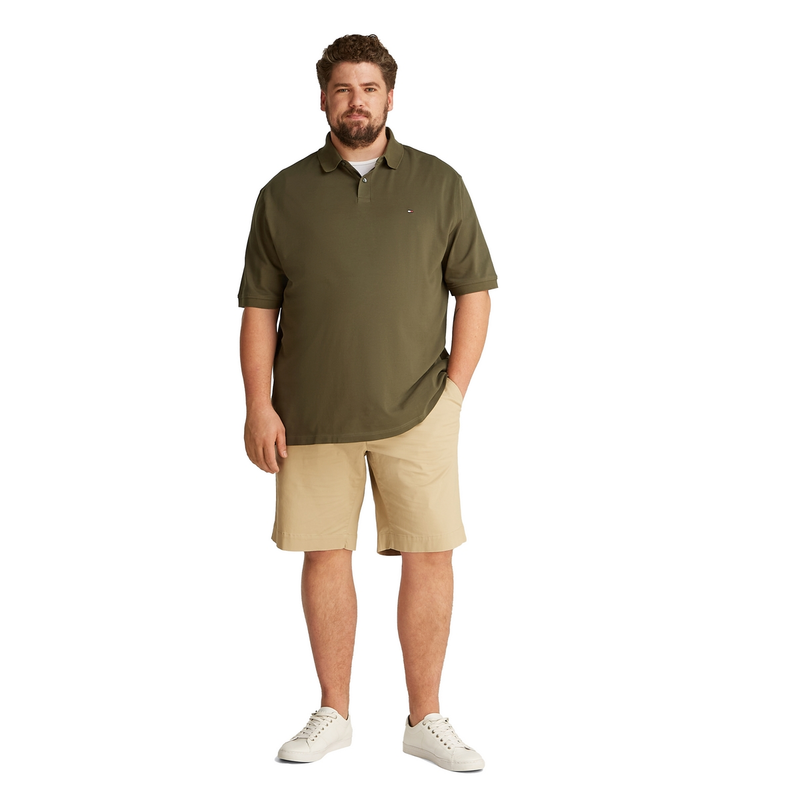 Heren Polo mw0mw36066 Tommy Hilfiger Big & Tall KHAKIGROEN