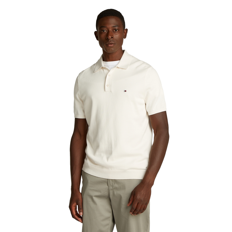Heren Polo MW0MW37396.Z00 Tommy Hilfiger Wit