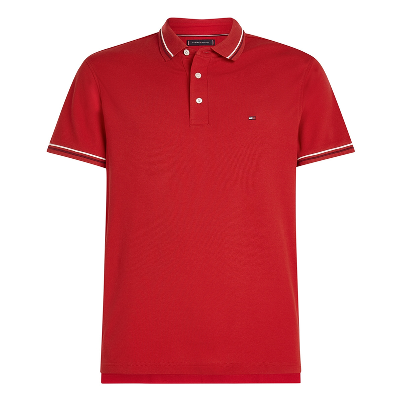 Heren Polo mw0mw39942 Tommy Hilfiger Big & Tall ROOD