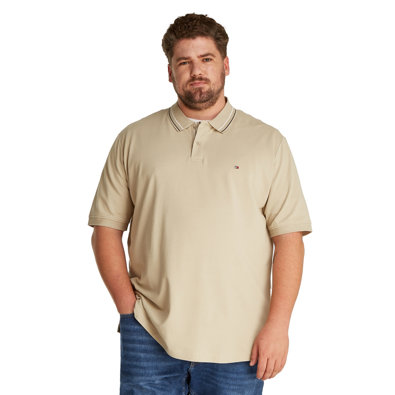 Heren Polo mw0mw39944 Tommy Hilfiger Big & Tall NATUREL