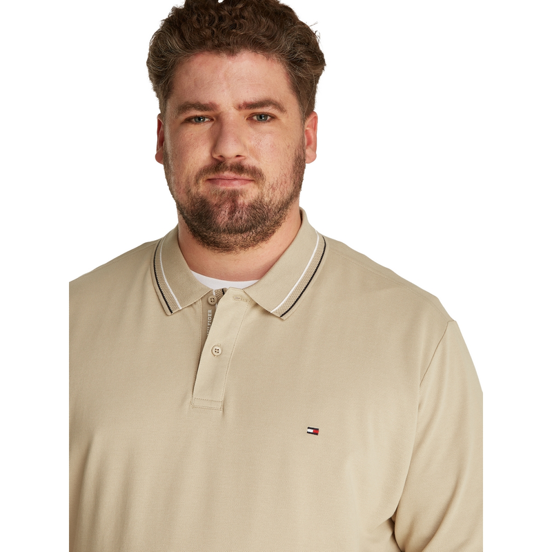 Heren Polo mw0mw39944 Tommy Hilfiger Big & Tall NATUREL