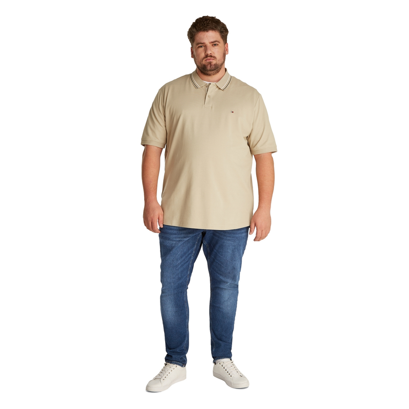 Heren Polo mw0mw39944 Tommy Hilfiger Big & Tall NATUREL