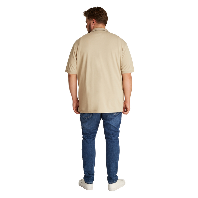 Heren Polo mw0mw39944 Tommy Hilfiger Big & Tall NATUREL