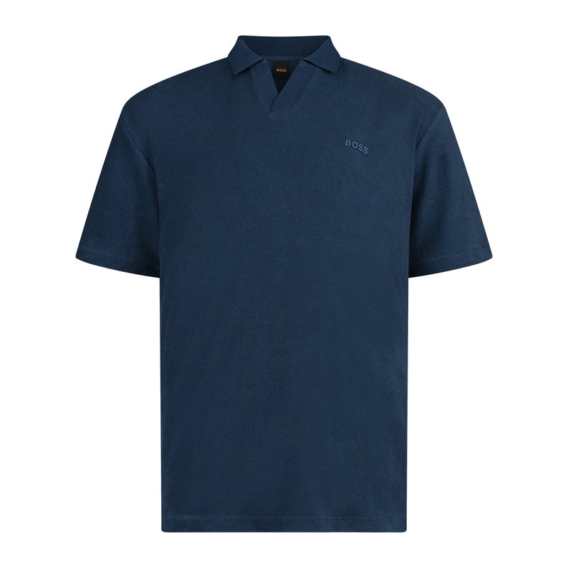 Heren Polo Pe_doubletowel 10258111 01 BOSS NAVY