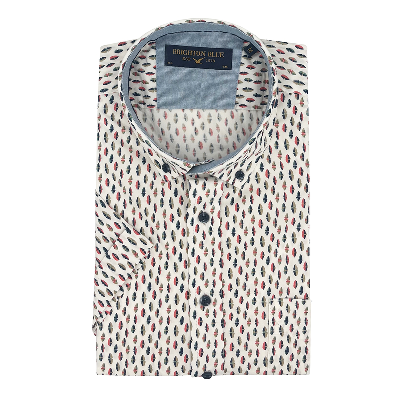 Heren shirt KM print FFSH1007 Brighton Blue DIVERSE kLEUREN