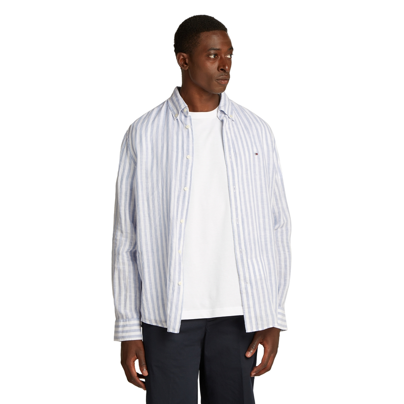 Heren Shirt LM sstreep MW0MW38581.0A4 Tommy Hilfiger BLEU