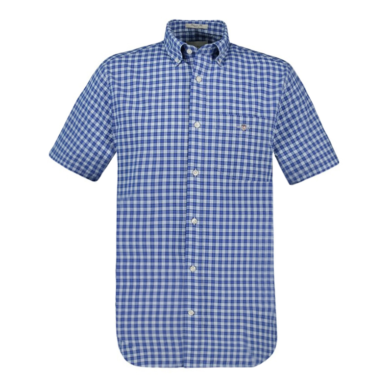 Heren Shirt ruit KM 3250034.407 Gant INDIGO BLUE