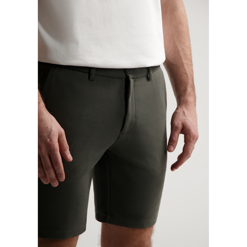 Heren Short 515490 Lancaster Pique Dstrezzed MIDDEN GRIJS