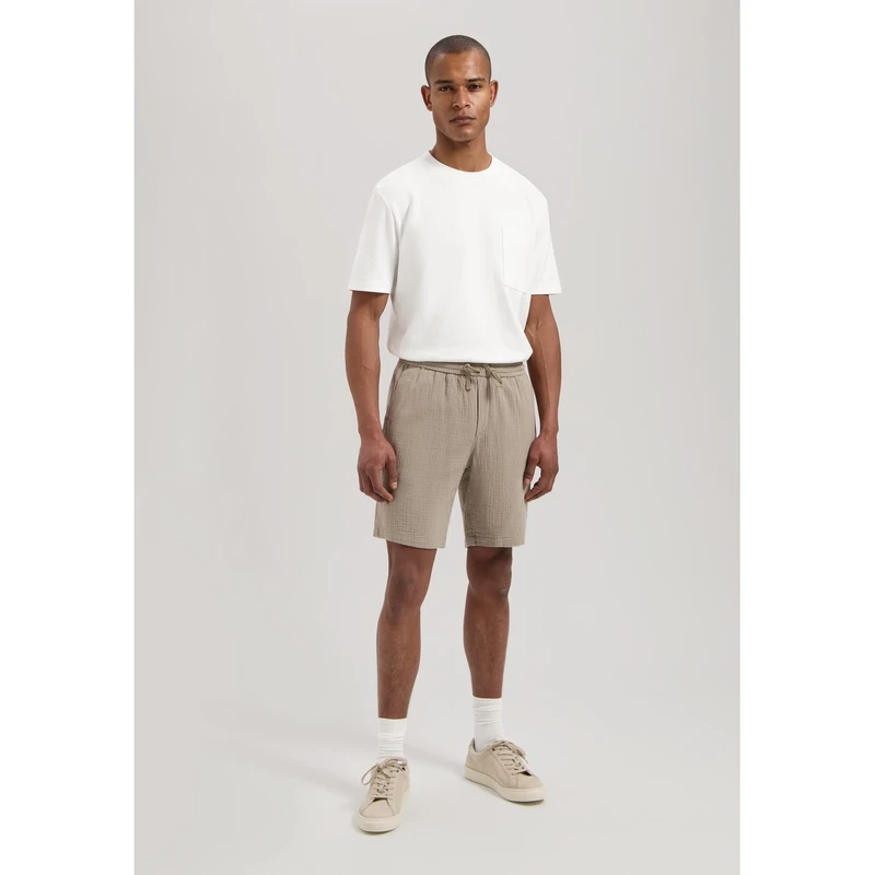 Heren Short 515594 Logan Dbl Weave Dstrezzed BEIGE