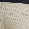 Heren Short CHINO SHORTS COTTON LINEN STRIPE