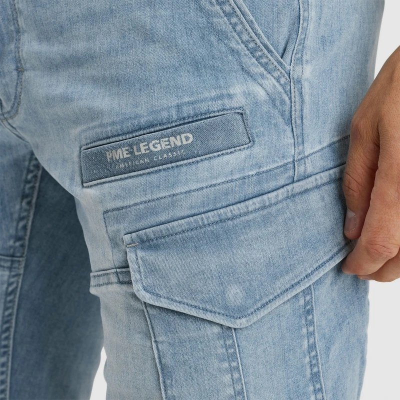 Heren Short NORDROP CARGO SHORTS COMFORT LIGHT PME Legend MID BLUE DENIM