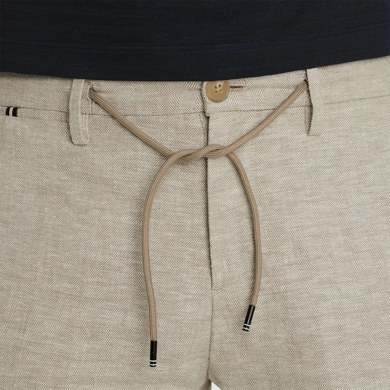 Heren Short V11 SHORTS LINEN Vanguard MIDDEN BRUIN