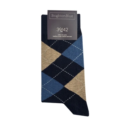 Heren Sokken Argyle dark
