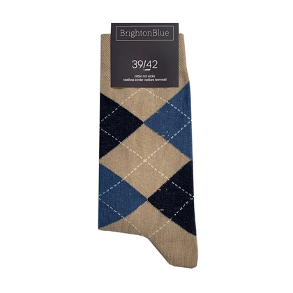 Heren Sokken Argyle light