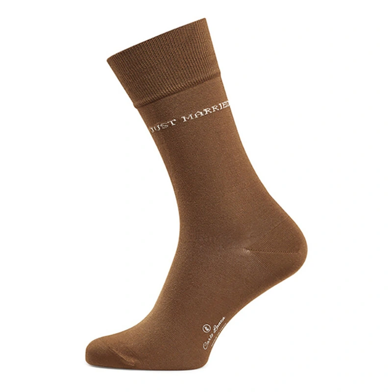 Heren Sokken Just Married Carlo Lanza COGNAC