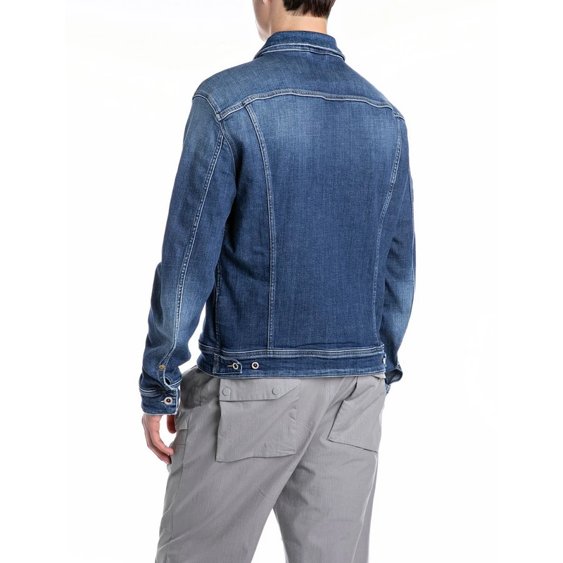 Heren Spijkerjas MV842J.141 860 Replay LIGHT BLUE DENIM