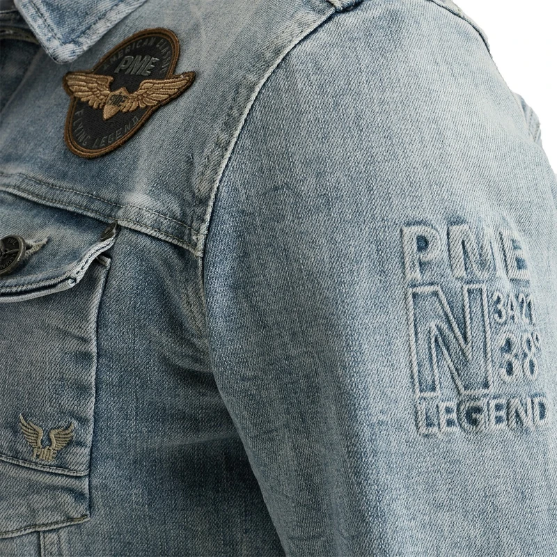 Heren Spijkerjas PDJ2502701 PME Legend MID BLUE DENIM