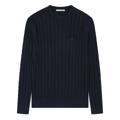 Heren Sweater Sorbonne Cable Navy