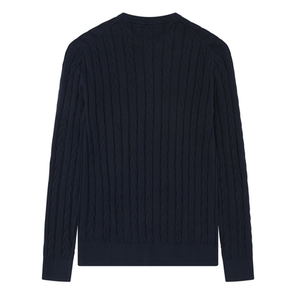 Heren Sweater Sorbonne Cable Navy