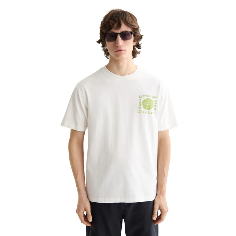 Heren T-shirt 181701.101 Scotch & Soda Wit