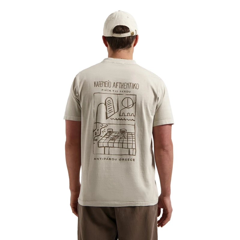 Heren T-shirt 203054 Nickolas Graphic Dstrezzed BEIGE