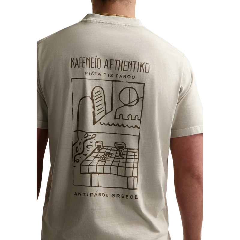 Heren T-shirt 203054 Nickolas Graphic Dstrezzed BEIGE