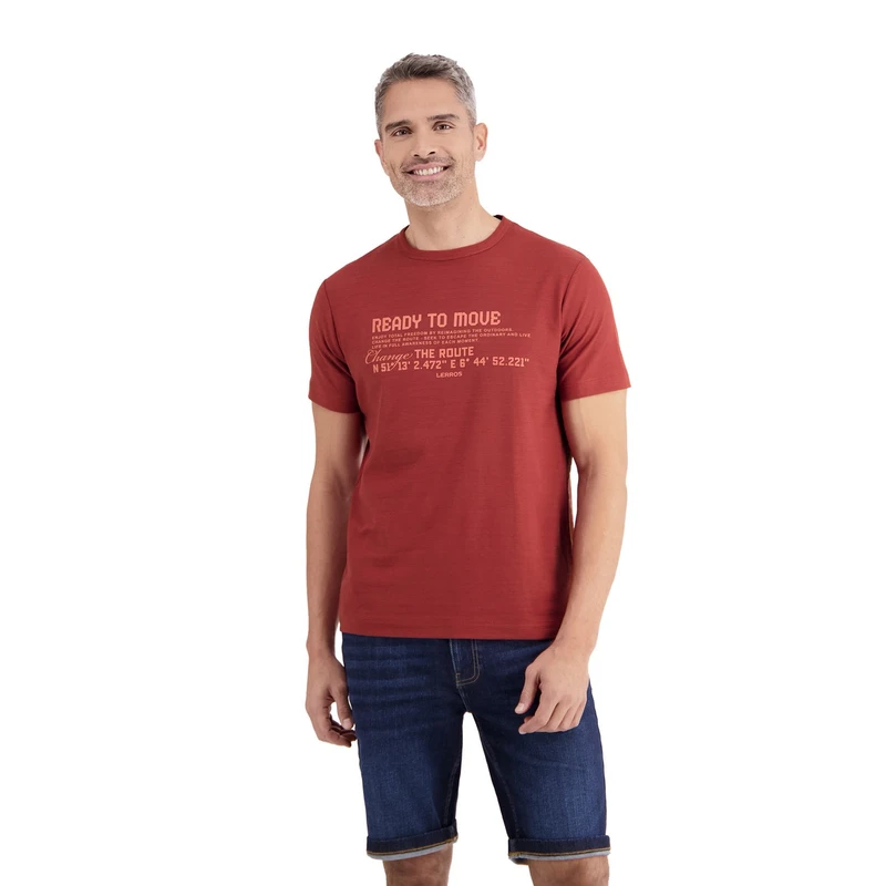 Heren T-shirt 2533025 Lerros ROOD