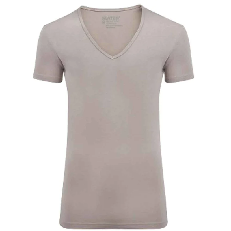 Heren T-shirt 6740 V neck 2 pack Slater ECRU