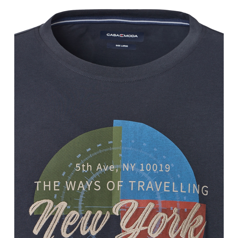 Heren T-shirt 954383900 Casa Moda MIDDEN BLAUW
