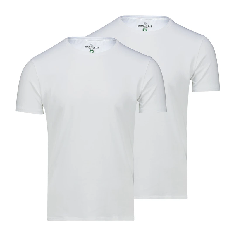 Heren T-shirt BB-BF.ROND Brighton Blue Wit