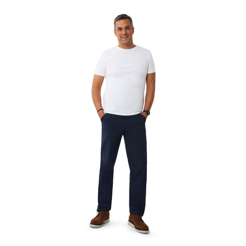 Heren T-shirt BB-BF.ROND Brighton Blue Wit