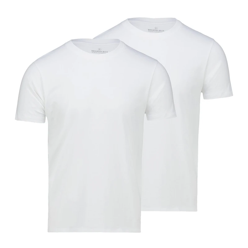 Heren T-shirt BB-CF.ROND Brighton Blue Wit