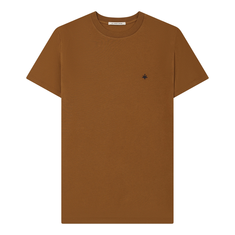 Heren T-shirt Cotton Cognac Laurent Vergne COGNAC