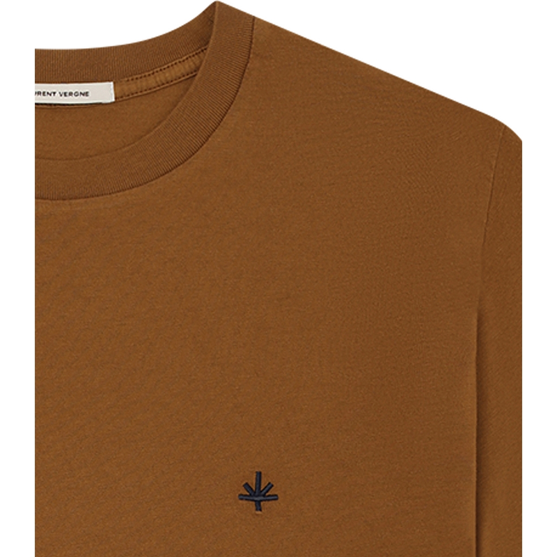 Heren T-shirt Cotton Cognac Laurent Vergne COGNAC