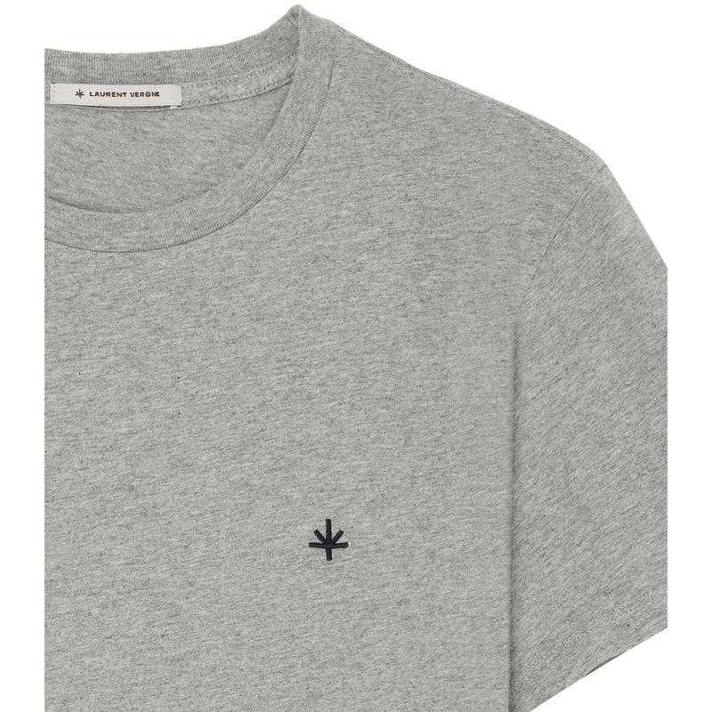 Heren T-shirt Cotton Grey Laurent Vergne MIDDEN GRIJS