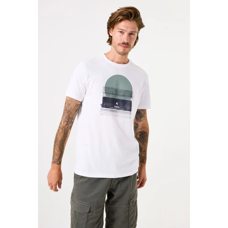Heren T-shirt D51001 Garcia Wit