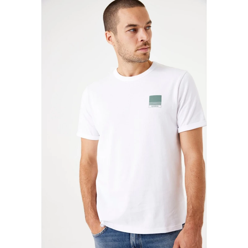 Heren T-shirt F51002 Garcia Wit