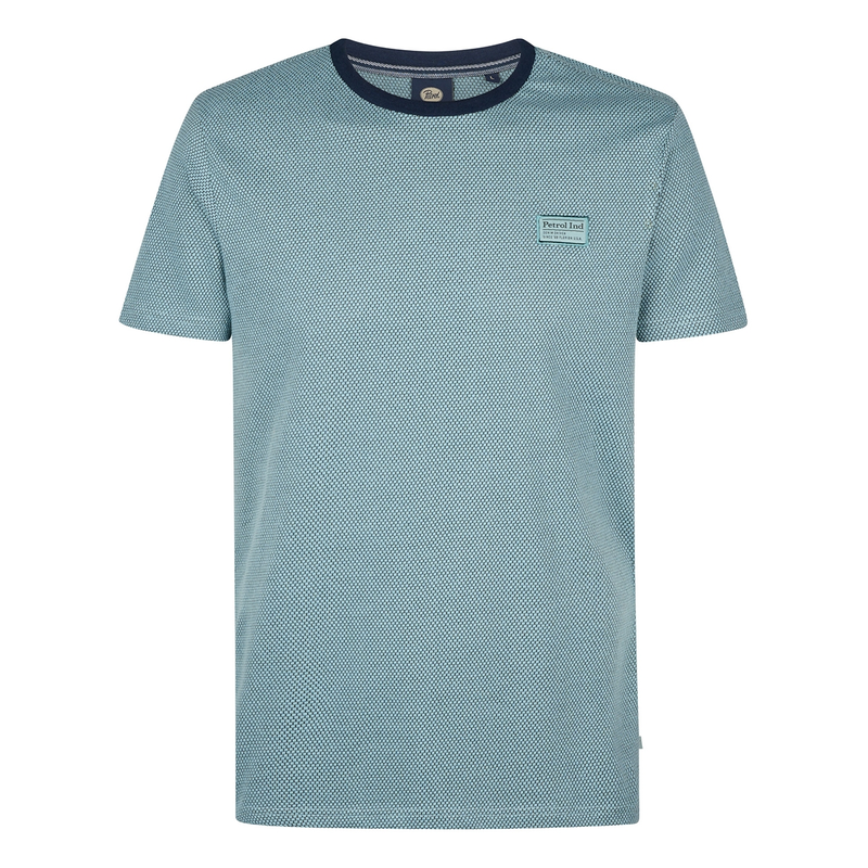 Heren T-shirt M-1050-TSR628 Petrol MIDDEN BLAUW
