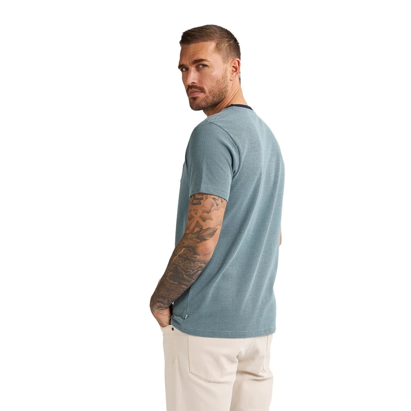 Heren T-shirt M-1050-TSR628 Petrol MIDDEN BLAUW
