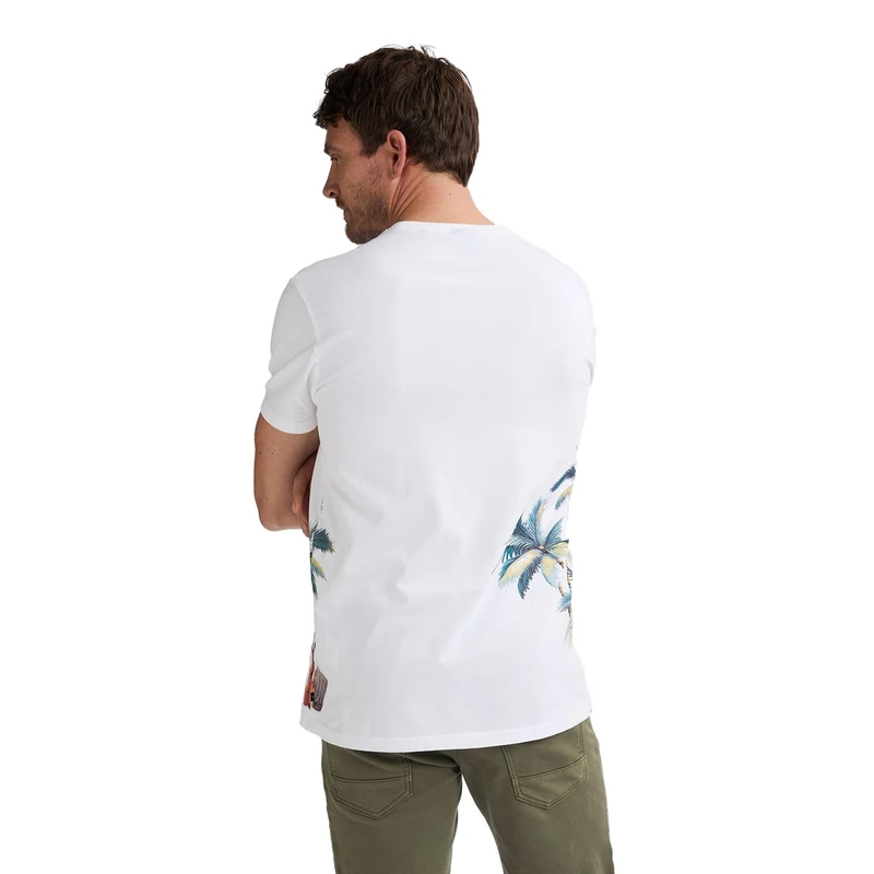Heren T-shirt M-1050-TSR673 Petrol Wit