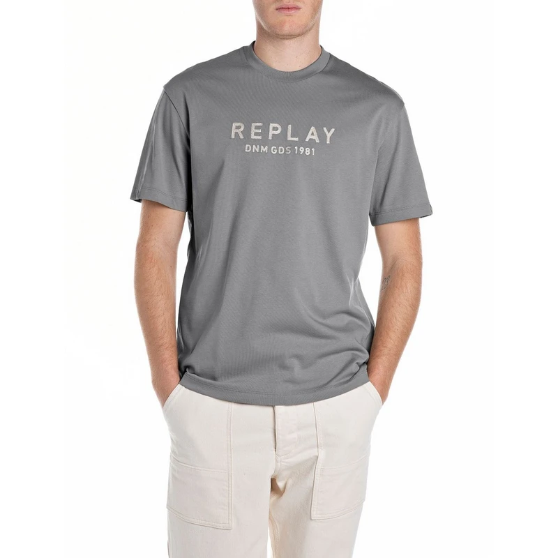 Heren T-shirt M3019.22662 Replay MIDDEN GRIJS